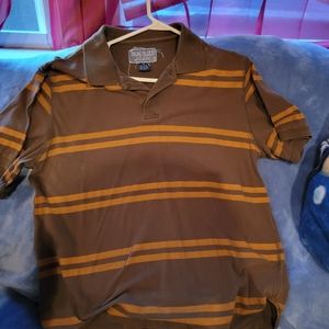 Xl brown and dark orange striped polo